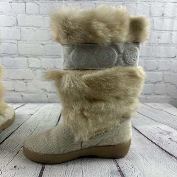 PAJAR OSCAR ITALIAN Sport Goat Hair Boots Ivory‎ WOMENS SZ US 6.5 EU 37 - Picture 7 of 16